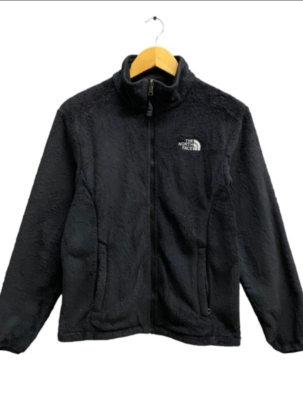 The North Face Black Plush Fleece Jacket with Chest Logo